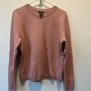 Nicole Miller Pink  Sweater Hearts Womens Size XL Pullover Long Sleeve Cozy